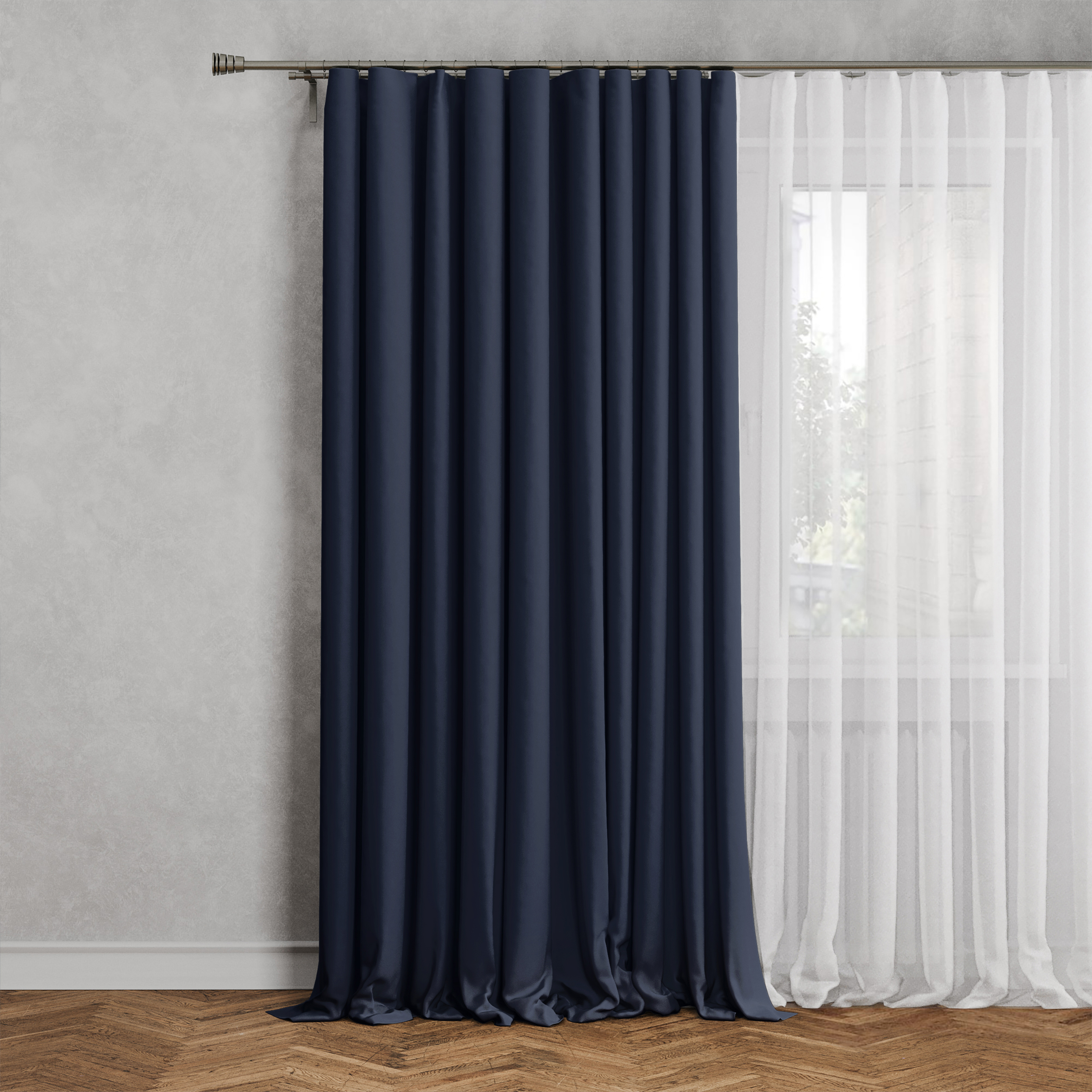 Изображение товара Штора на люверсах димаут 200x280 см цвет синий