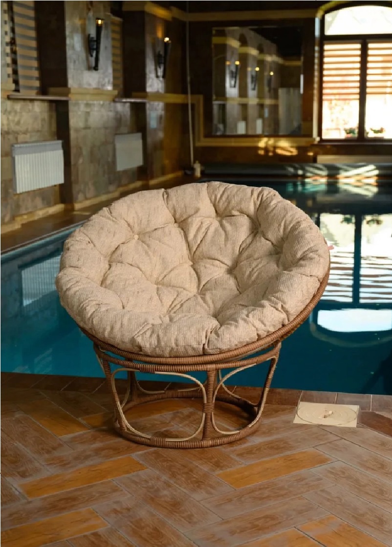 Изображение товара Кресло садовое Bigarden Papasan из искусственного ротанга с подушкой