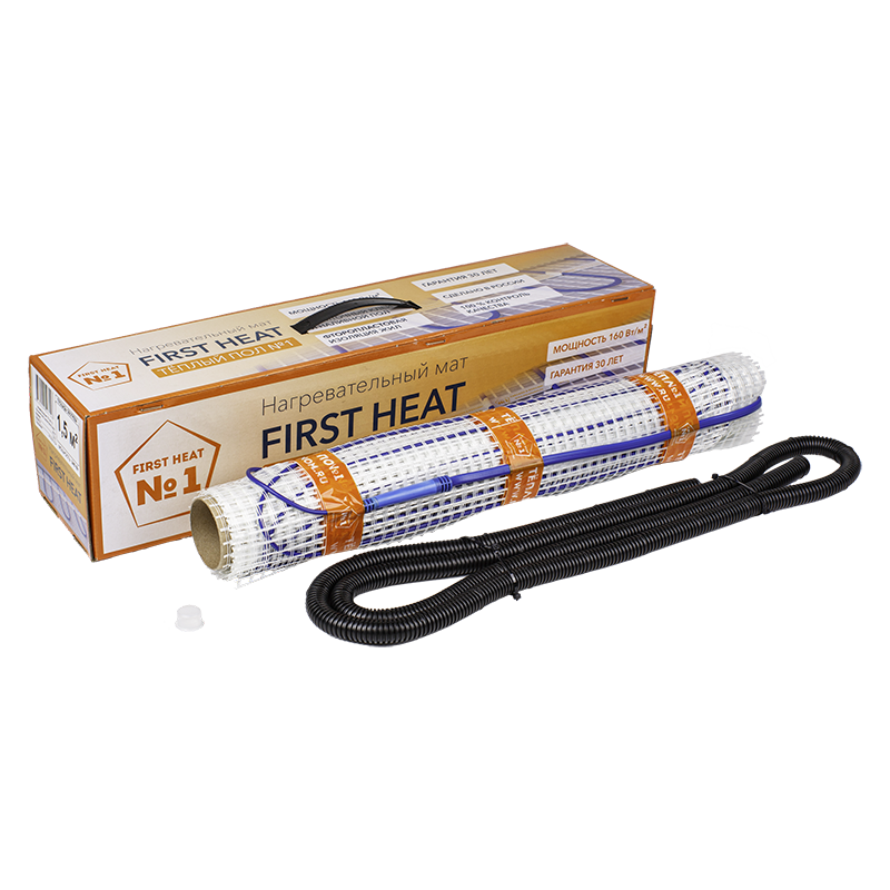 Изображение товара Нагревательный мат FIRST HEAT 6 м² 960 Вт для теплого пола с алюмо-лавсановым экраном