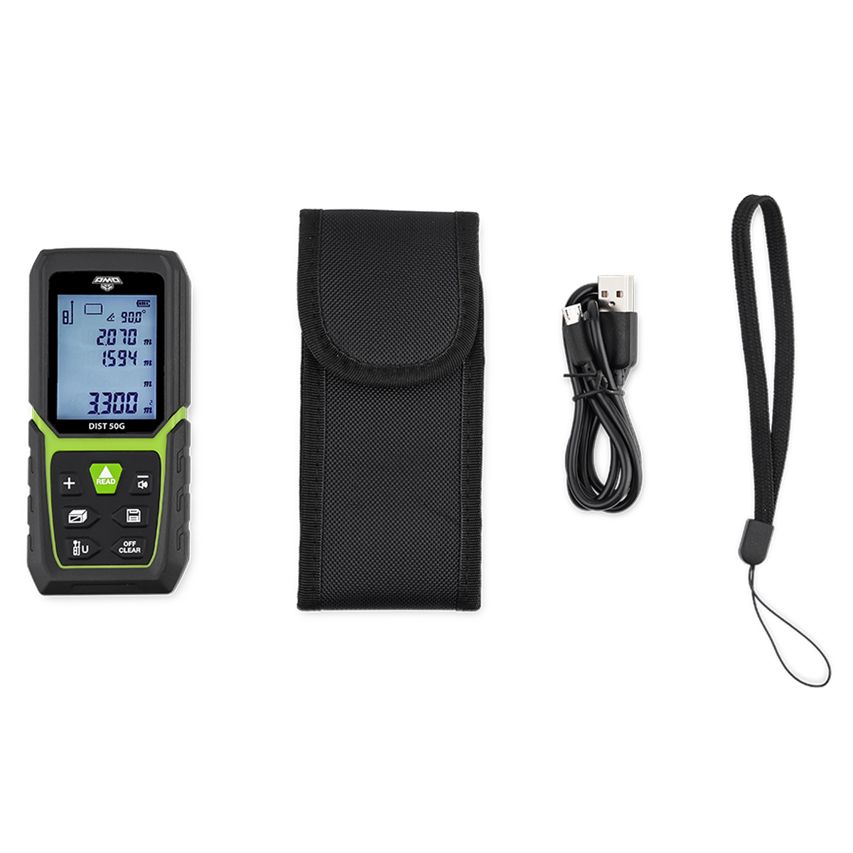 Изображение товара Лазерный дальномер AMO DIST 50G 50 м с функцией наклона и расчетом площадей