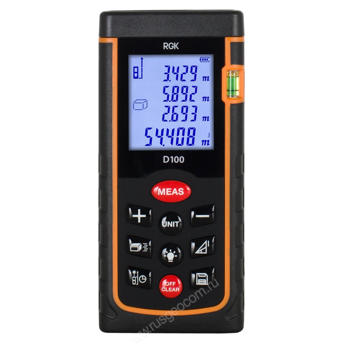 Изображение товара Лазерный дальномер RGK D100 до 100 м с поверкой и функциями измерения