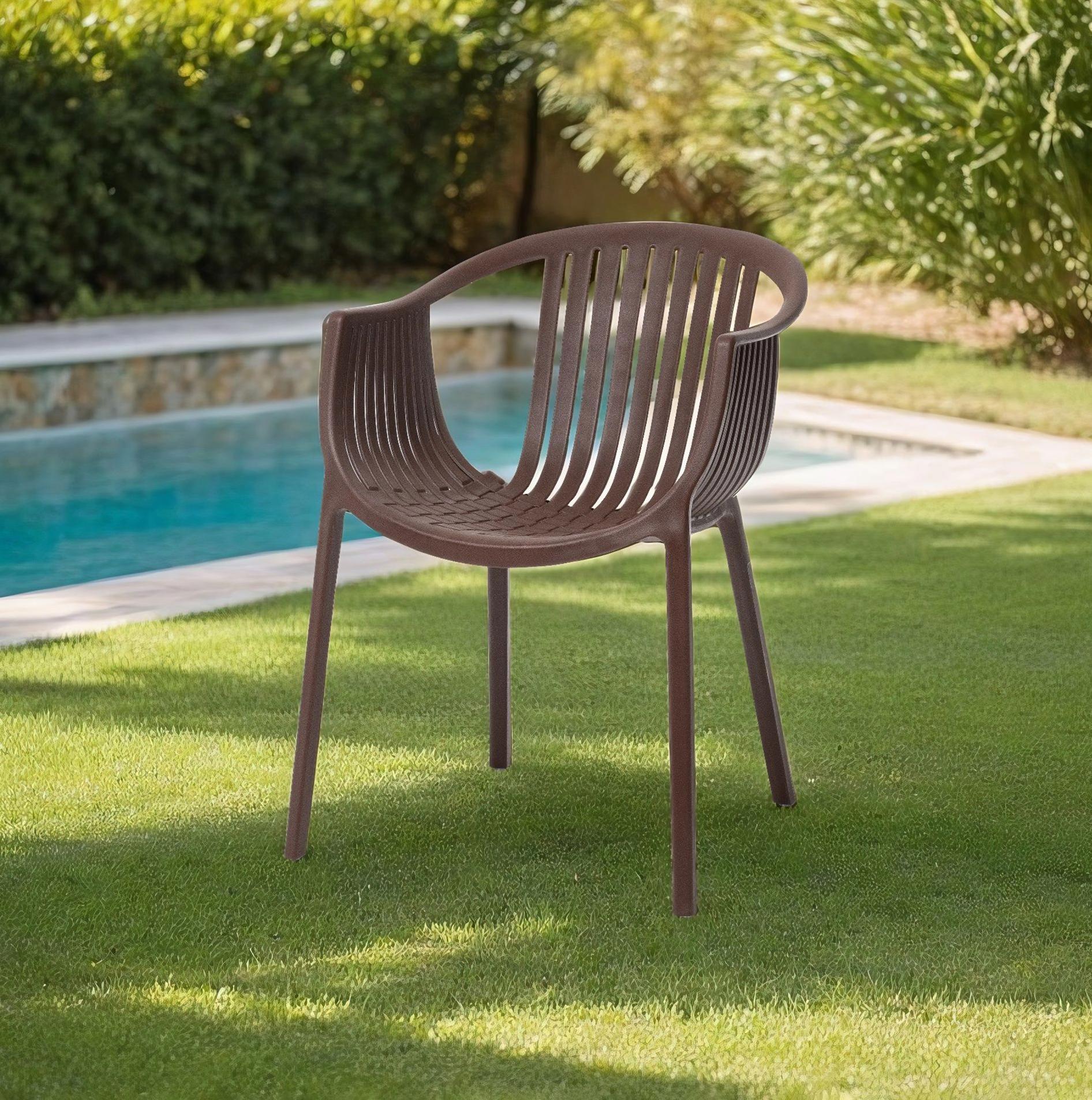 Изображение товара Кресло Vernaccia для сада и террасы коричневое 64x54x76 см из пластика