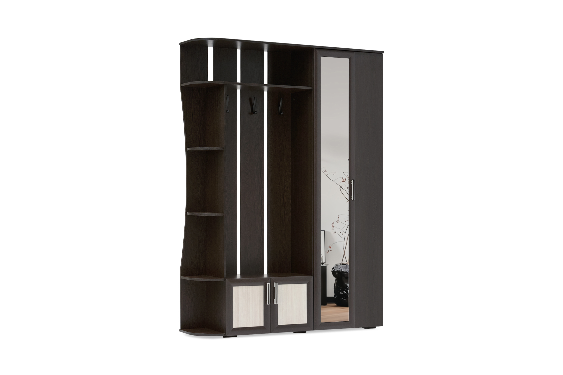 Изображение товара Комплект мебели для прихожей Нонтон Ксения 150x210.2x38.4 см венге