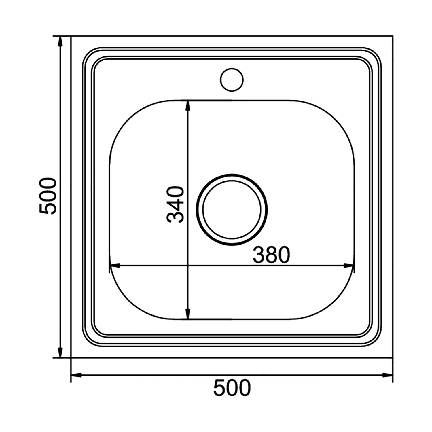 Изображение товара Мойка для кухни Ml 50*50 0,6декор 50x50см глубина чаши 16 см нержавеющая сталь цвет серый/серебристый Изображение товара Мойка для кухни Ml 50*50 0,6декор 50x50см глубина чаши 16 см нержавеющая сталь цвет серый/серебристый
