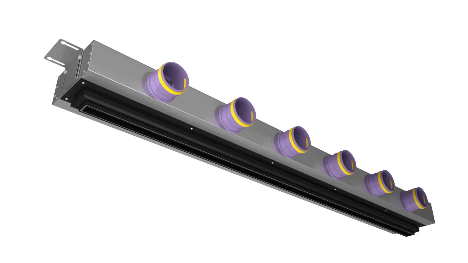 Изображение товара Диффузор щелевой для натяжного потолка с КСД Provent VPND 1500x25/90x6 на 6 выходов