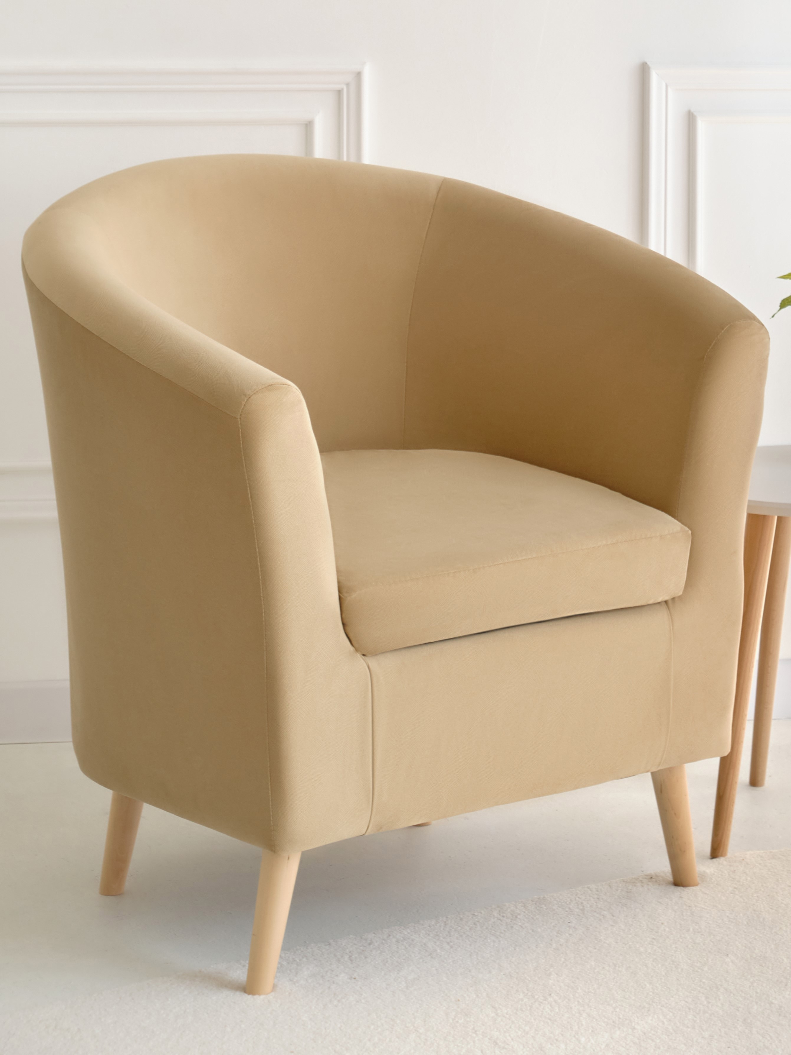 Изображение товара Кресло Диван не мебель Алекто 85x85x75 см велюр цвет темно-бежевый;светло-коричневый