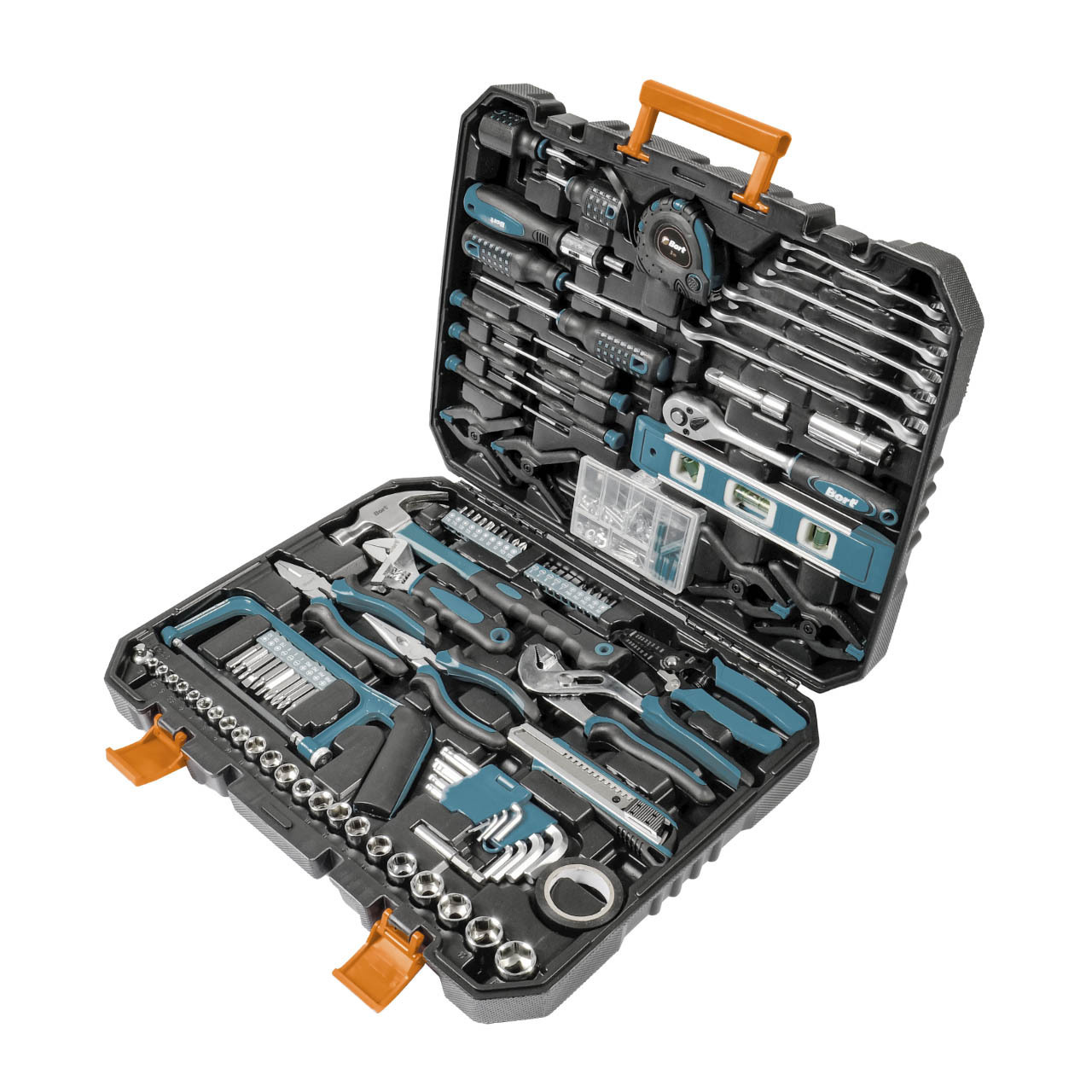 Изображение товара Набор инструментов Bort BTK-168 168 предметов с кейсом для ремонта и обслуживания Изображение товара Набор инструментов Bort BTK-168 168 предметов с кейсом для ремонта и обслуживания