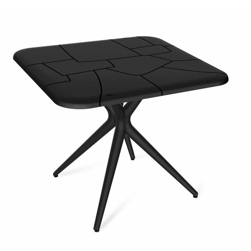 Изображение товара Стол садовый Sheffilton 83x83x76 см пластиковый черный для дачи и веранды