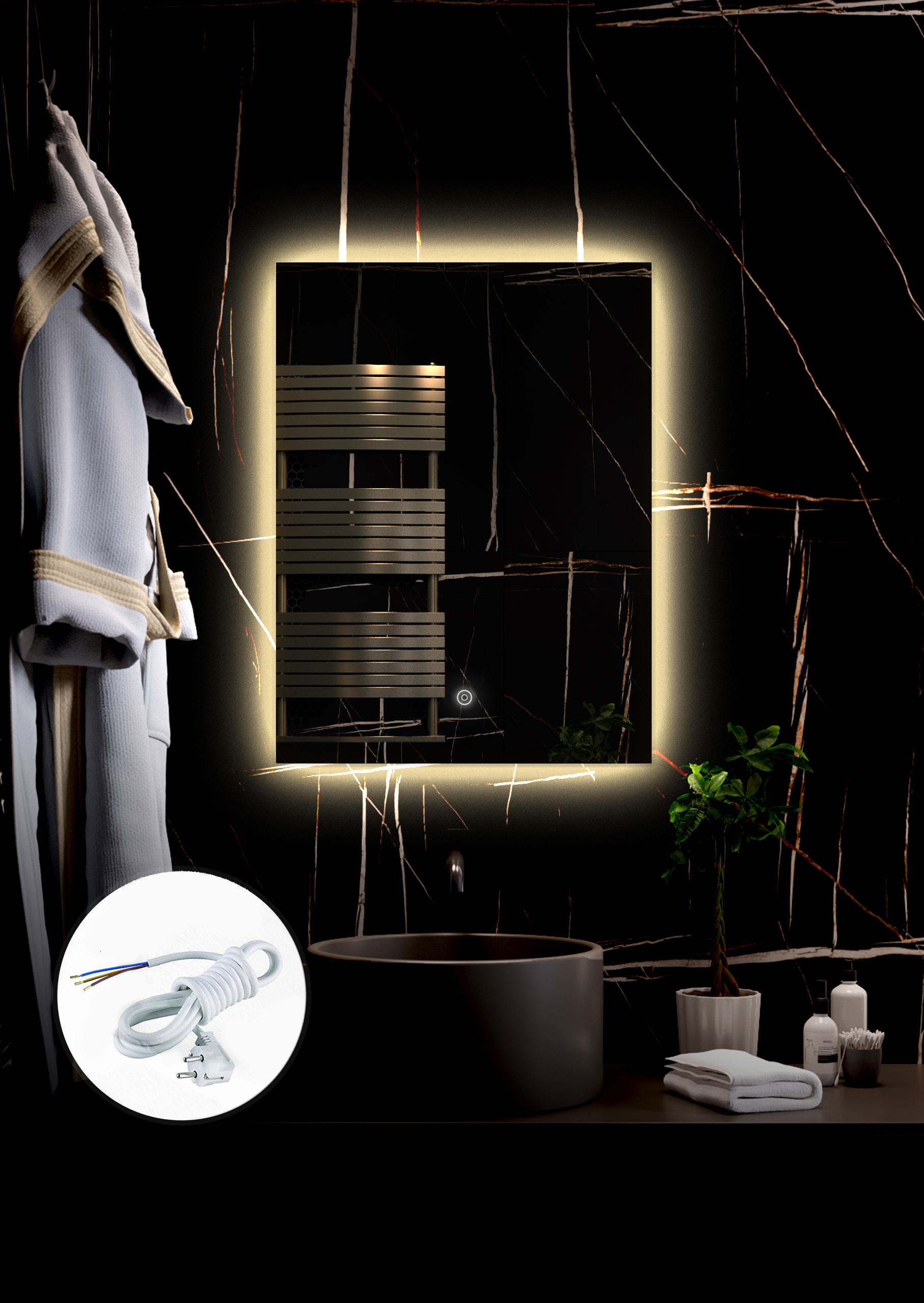 Изображение товара Зеркало с подсветкой Alfa Mirrors Ek-57Vd 50x70 см