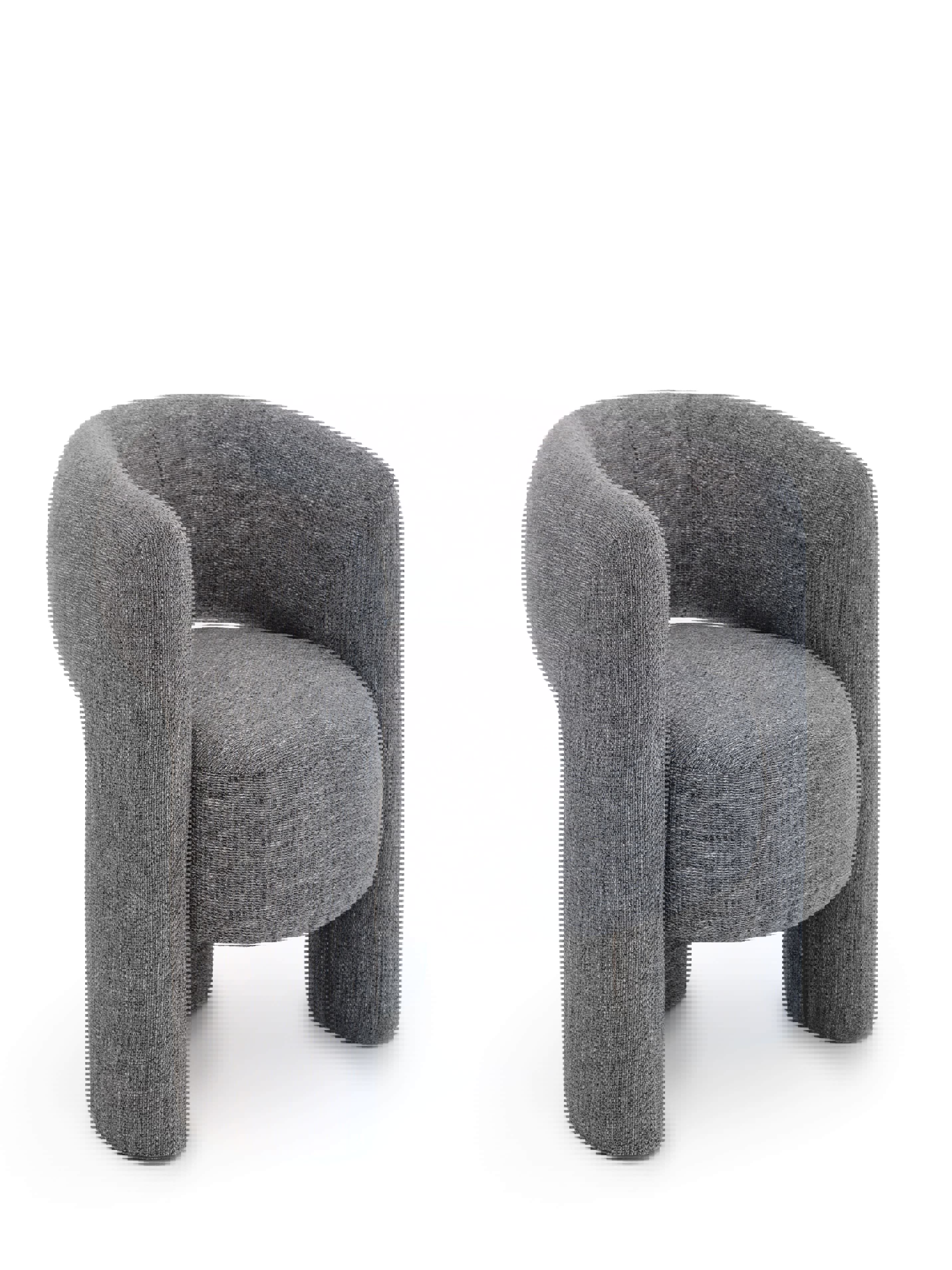 Изображение товара Кресло Клэр мягкое для дома серое темно-серое 77x74x77 см