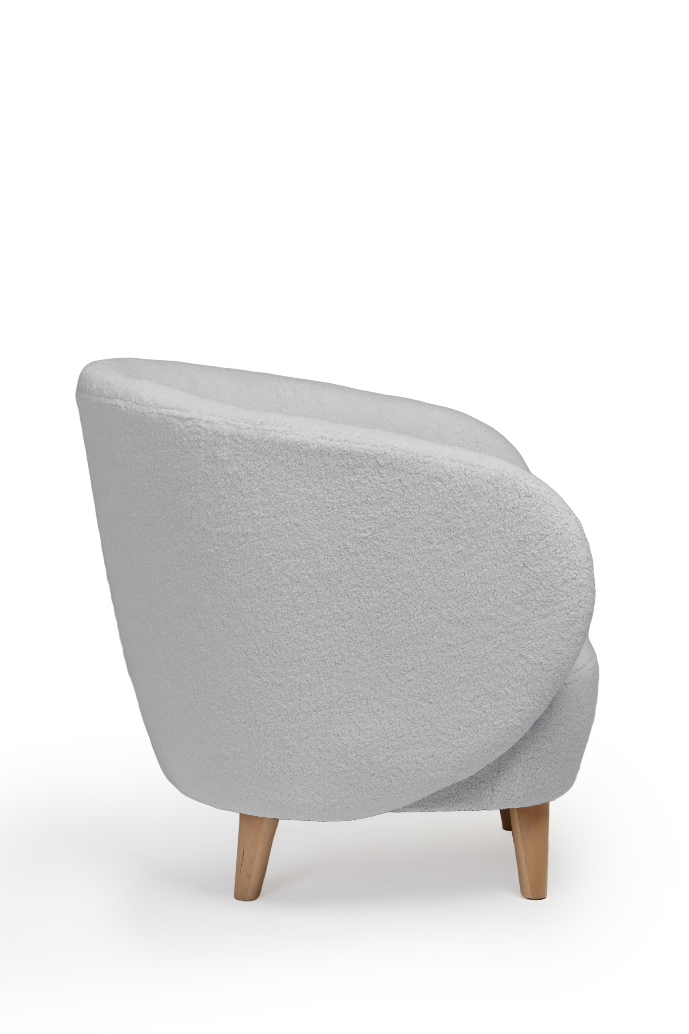 Изображение товара Кресло Мод светло-серое из фанеры с мягкой обивкой