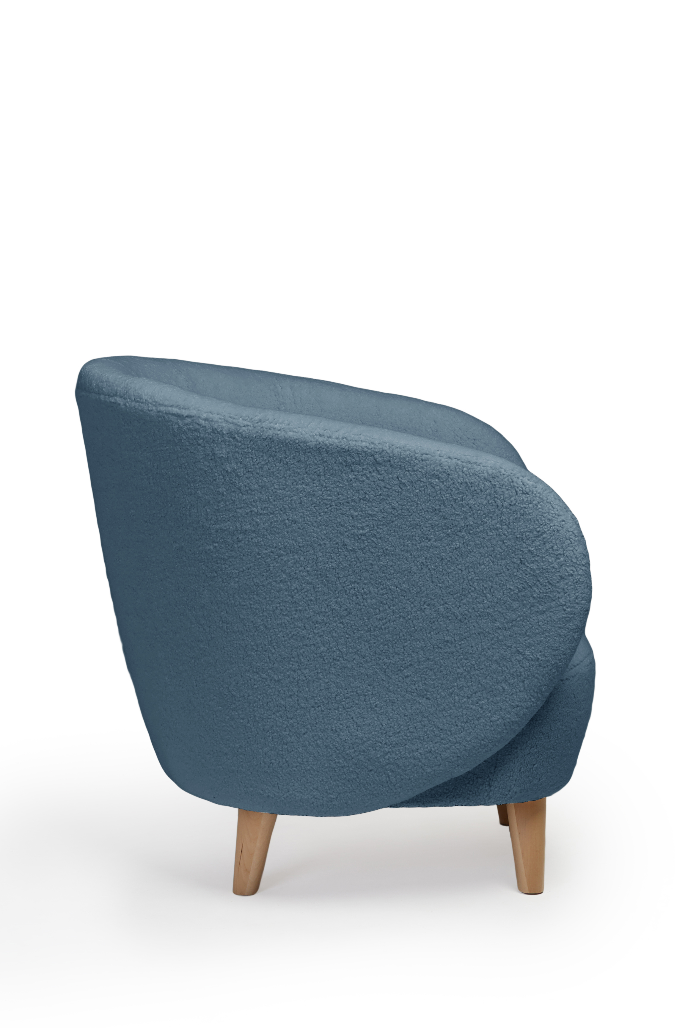 Изображение товара Мягкое синее кресло Мод из искусственного меха 71x79x75 см с ножками из березы