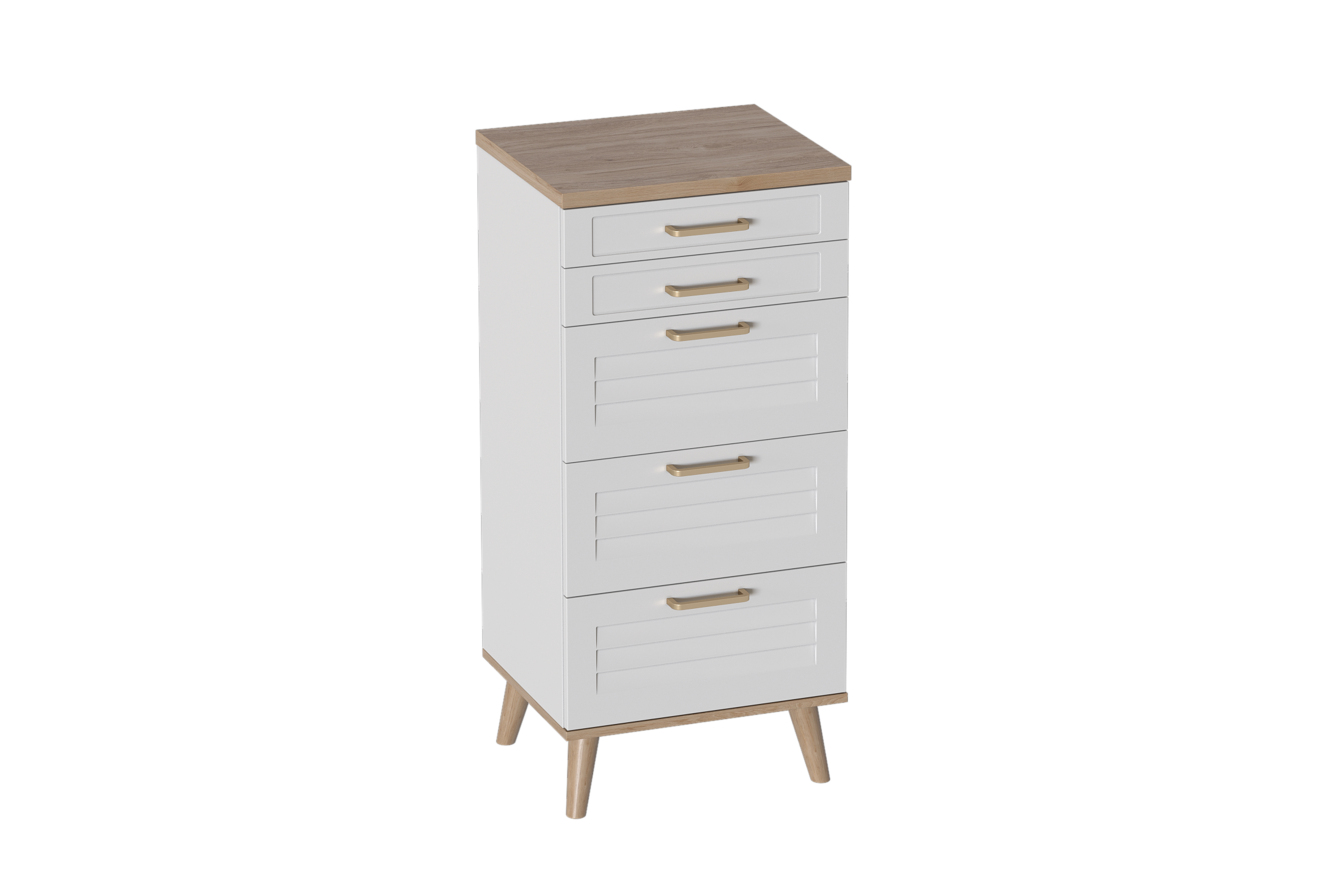 Изображение товара Комод Мебельград 70326 5 ящиков 50.2x109x40.4 см ЛДСП цвет белый