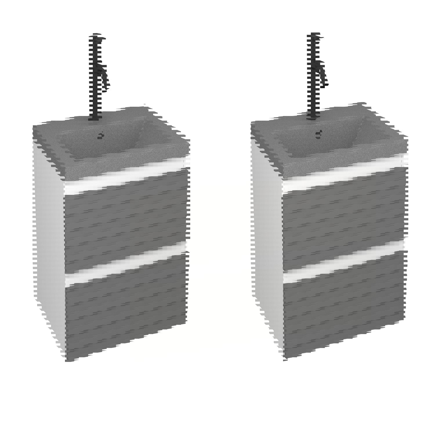 Изображение товара Тумба под раковину подвесная Bauedge SD5609 57.2см с раковиной цвет белый