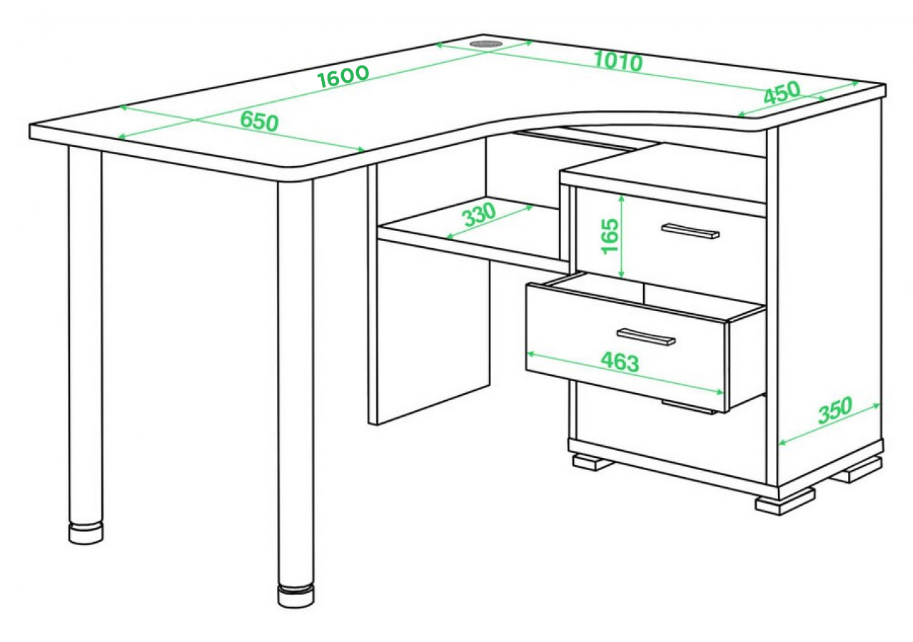 Изображение товара Стол Мэрдэс СР-132С-160 БЕ-ЛЕВ 101x75x160 см ЛДСП белый