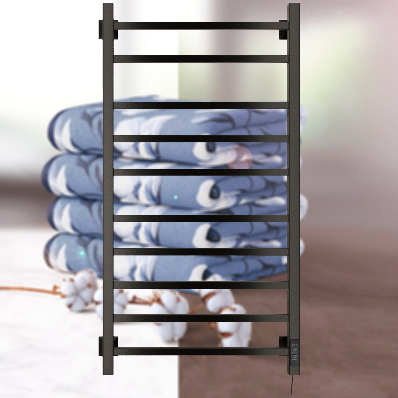 Изображение товара Электрический полотенцесушитель Ника Step-1 1000x500 мм черный с терморегулятором