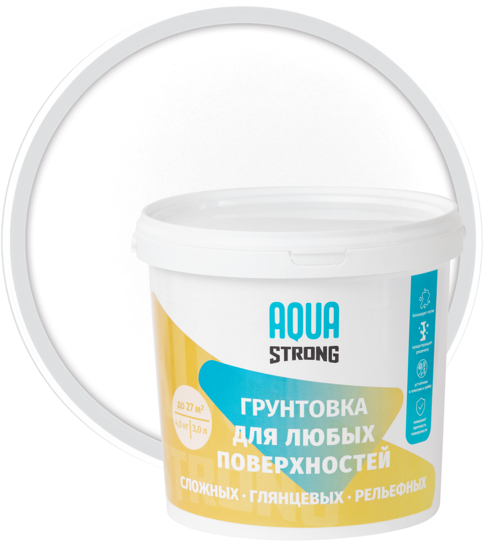 Изображение товара Универсальная грунтовка Aquastrong 3 л на водной основе для всех поверхностей Изображение товара Универсальная грунтовка Aquastrong 3 л на водной основе для всех поверхностей