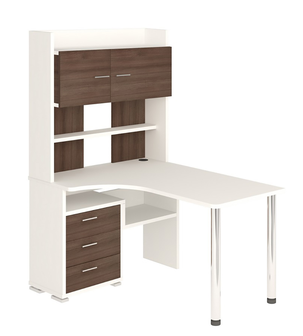 Изображение товара Стол Мэрдэс СР-133-130 угловой белый ясень шимо темный 101x175x130 см