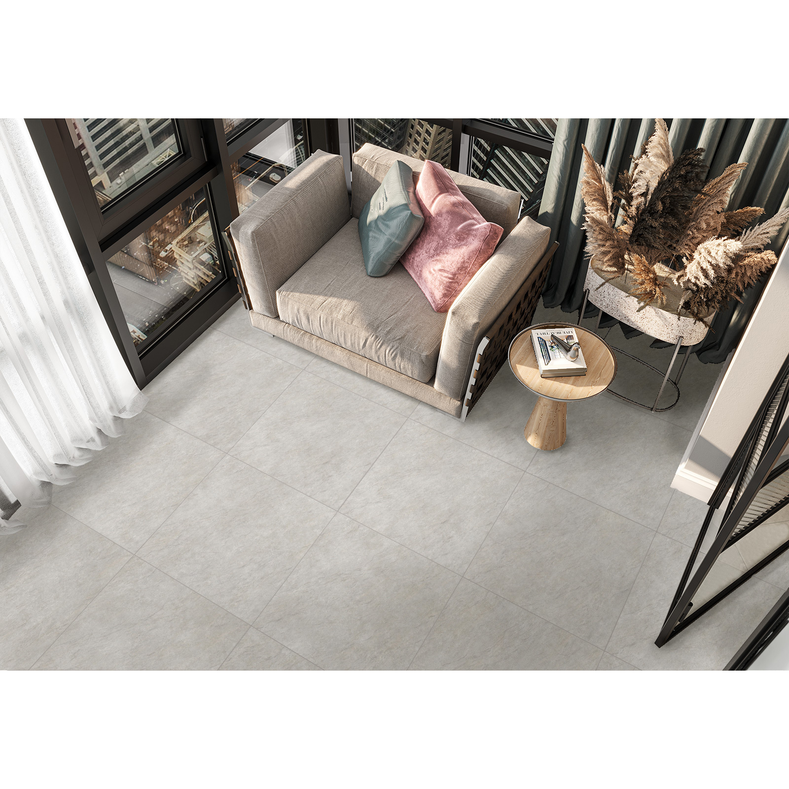 Изображение товара Плитка керамогранит Alma Ceramica GFU04RIC70R 60x60 см серый, декорированный бетон