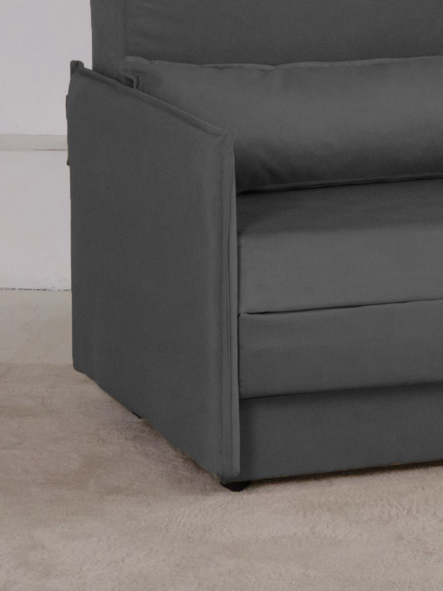 Изображение товара Кресло Атлант с трансформацией в кушетку темно-серое велюр Россия