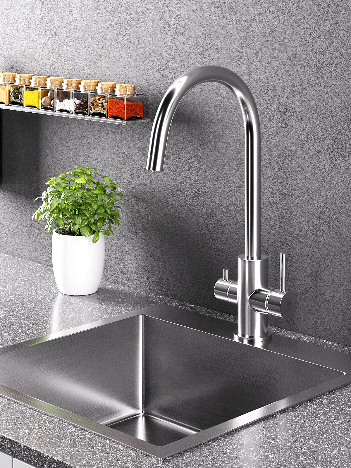 Изображение товара Смеситель для кухни Agger 07 поворотный излив хром Германия