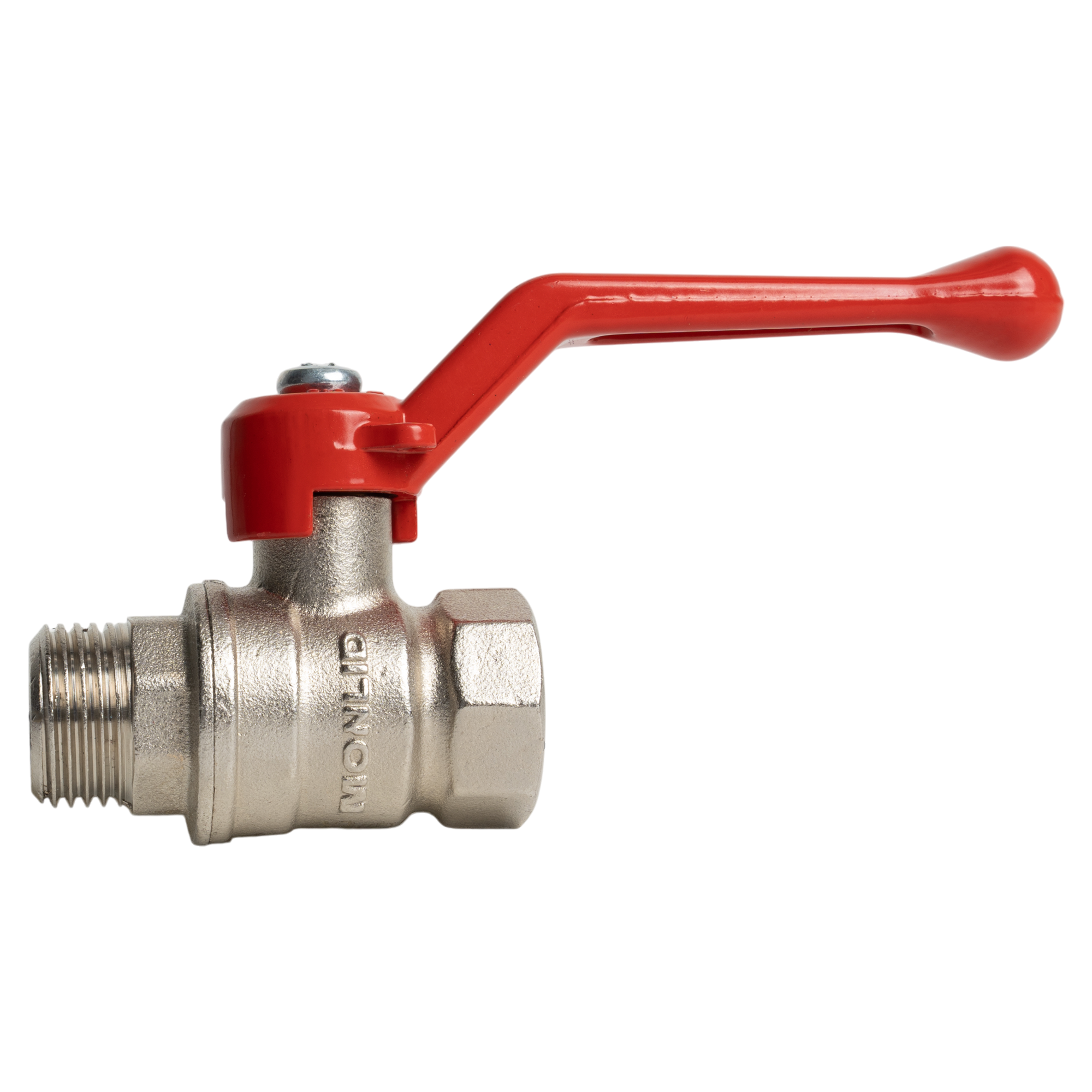 Кран шаровой прямой MONLID DN13 PN40 1/2" НР/ВР латунь ручка рычаг - 1