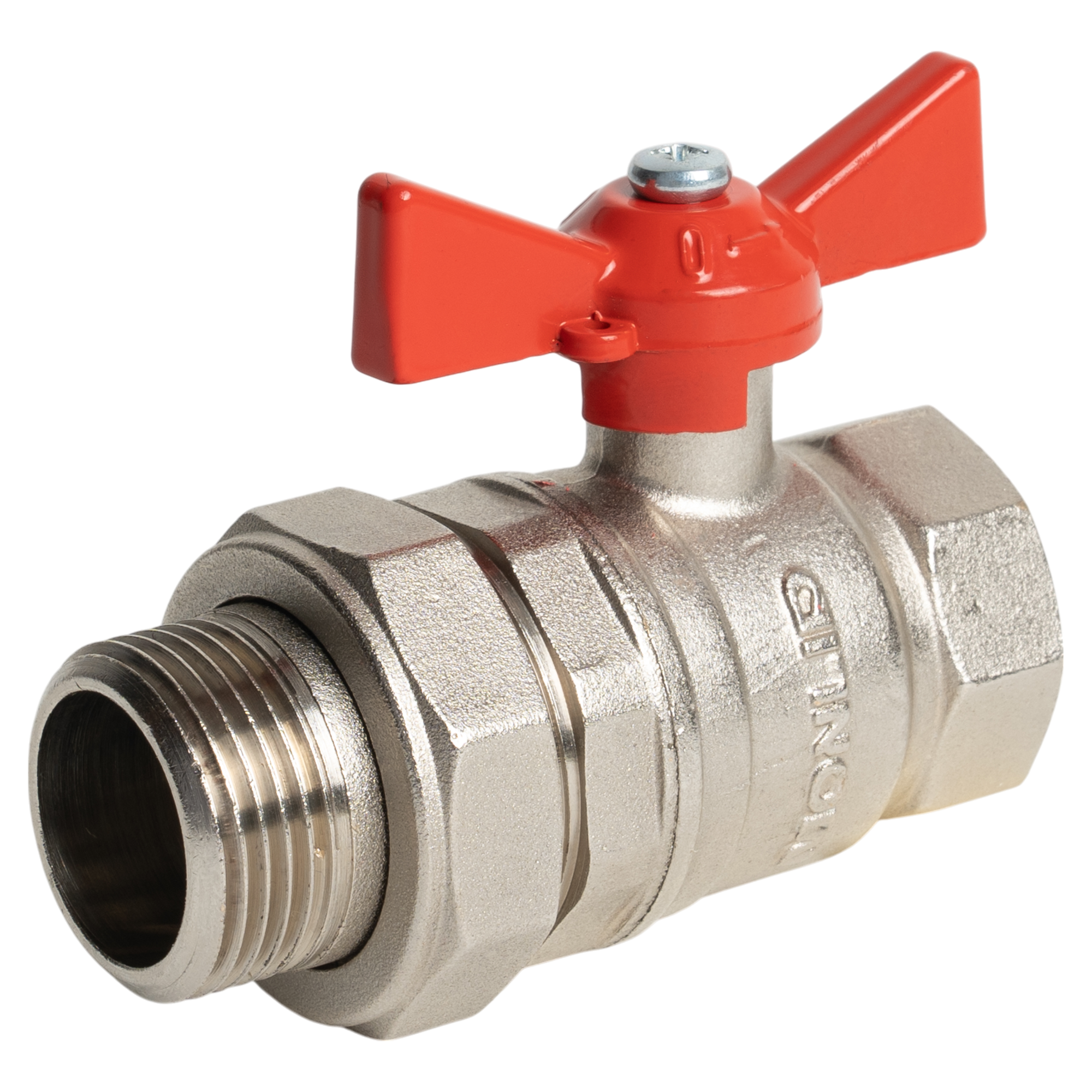 Изображение товара Кран шаровой с американкой Monlid DN25 PN40 латунь ручка бабочка Россия