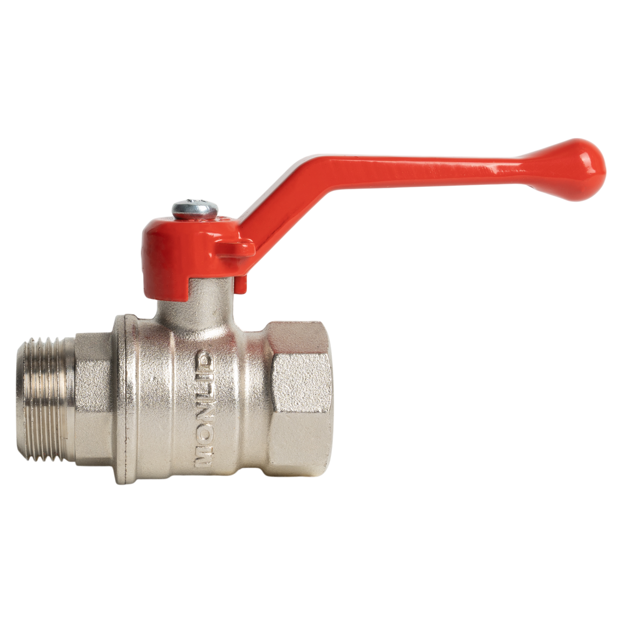 Кран шаровой прямой MONLID DN18 PN40 3/4" НР/ВР латунь ручка рычаг - 1