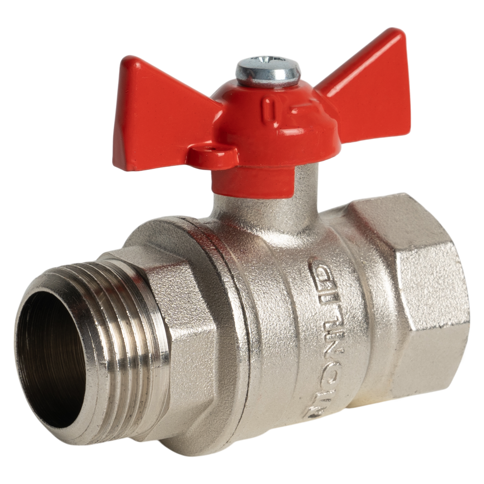 Изображение товара Кран шаровой прямой MONLID DN18 PN40 3/4" латунь ручка бабочка Россия