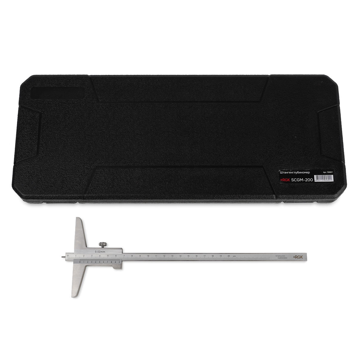 Изображение товара Штангенглубиномер RGK SCGM-200 200 мм механический для измерения глубины и резьбы