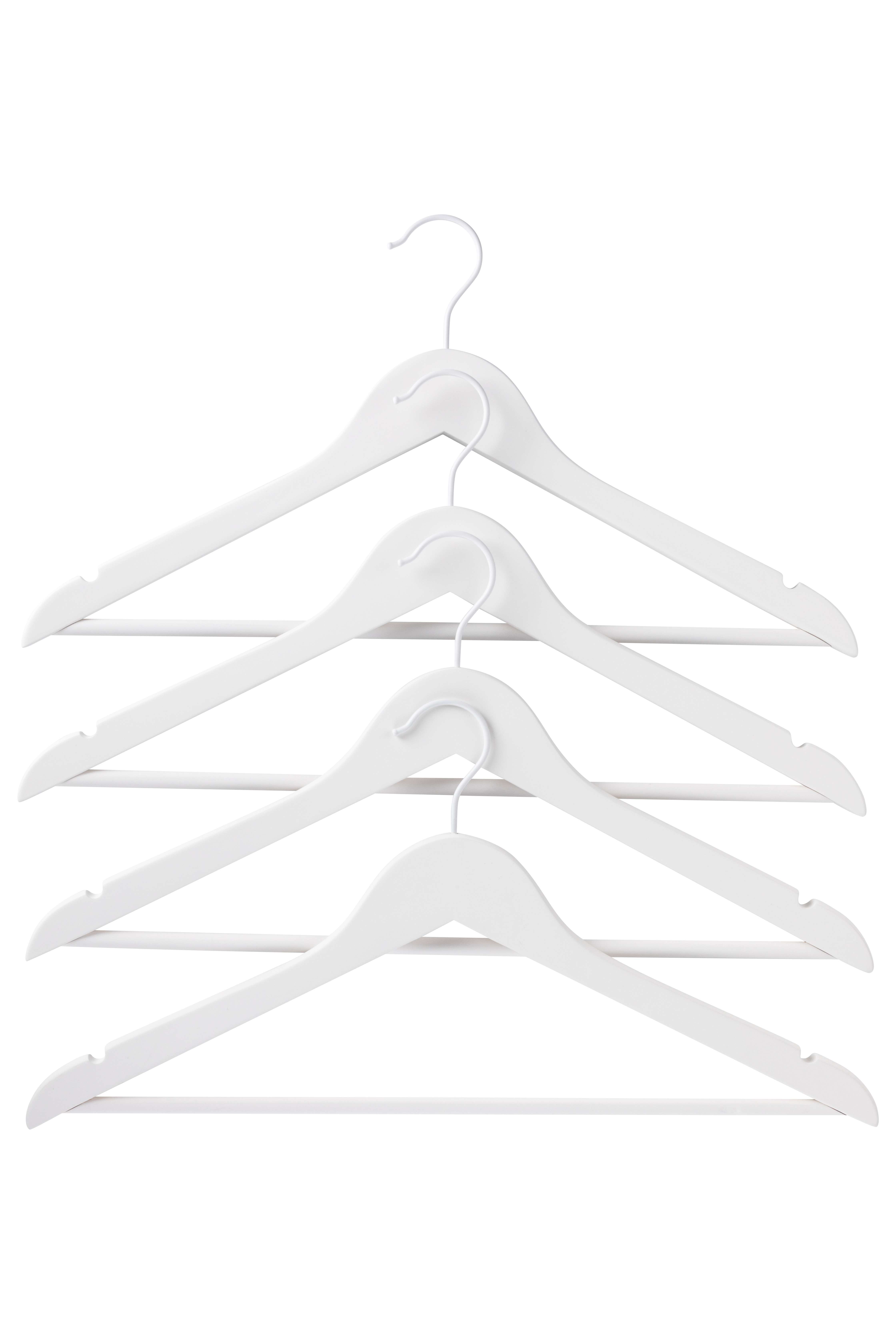 Изображение товара Плечики для одежды KONSENSA деревянные 44.5 см с soft touch 4 шт белый