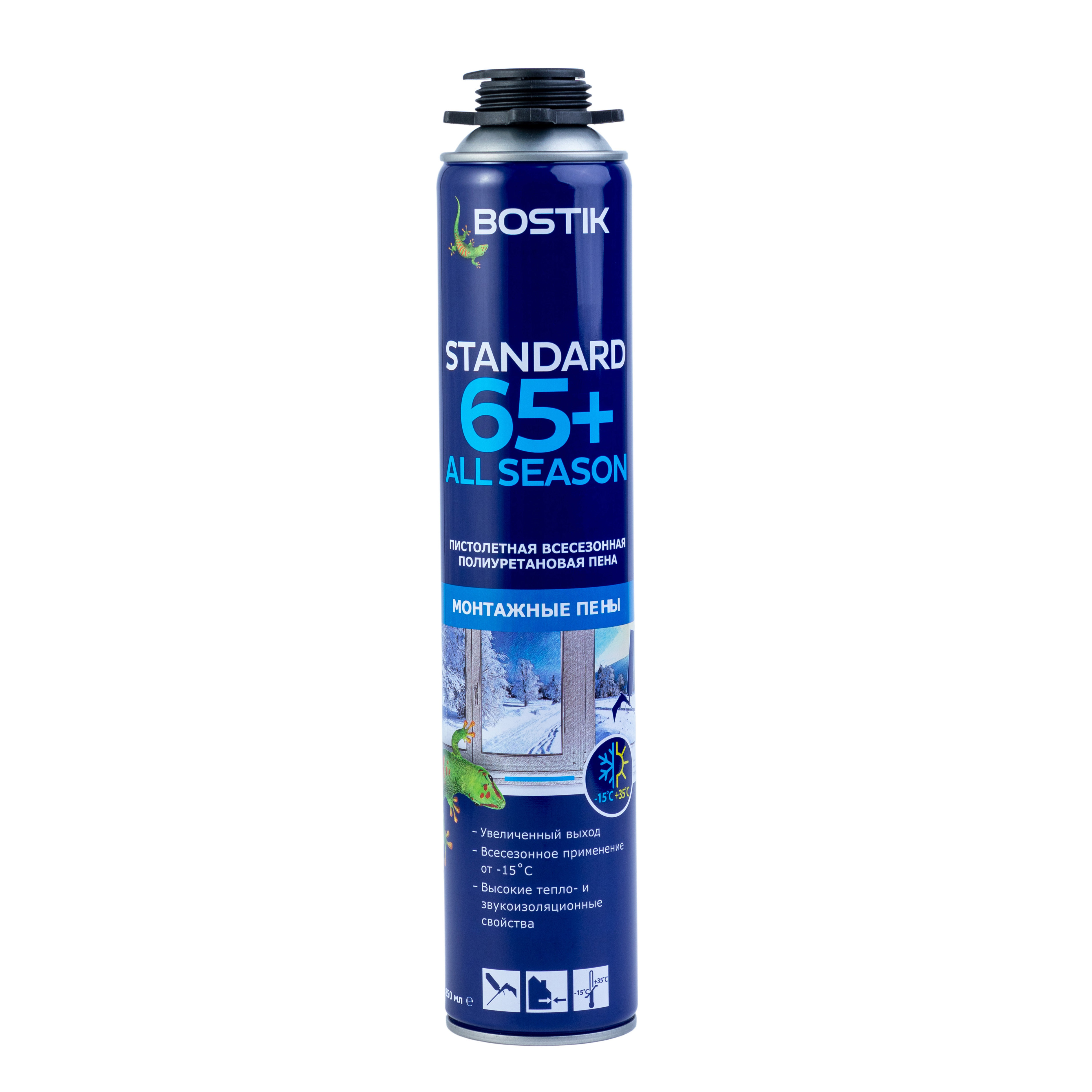 Изображение товара Пена пистолетная Bostik Standard 65+ AllSeason полиуретановая 850мл
