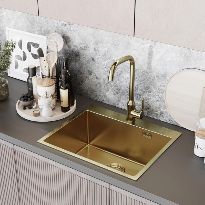 Изображение товара Мойка для кухни Mixline 0 50x60см глубина чаши 22 см нержавеющая сталь цвет золотистый Изображение товара Мойка для кухни Mixline 0 50x60см глубина чаши 22 см нержавеющая сталь цвет золотистый