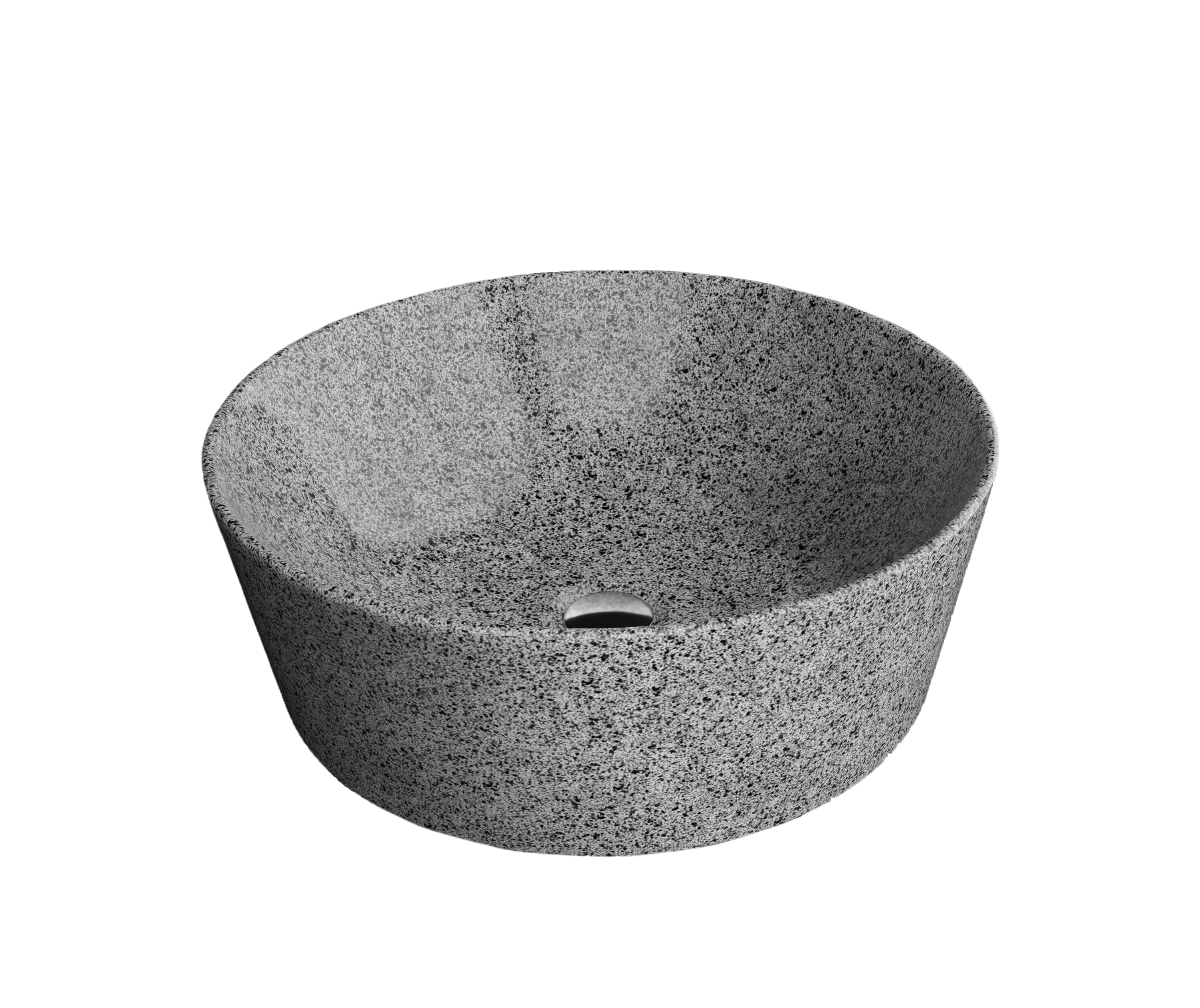 Изображение товара Раковина накладная Kirovit Оливия 42 см мрамор черная без отверстия под смеситель