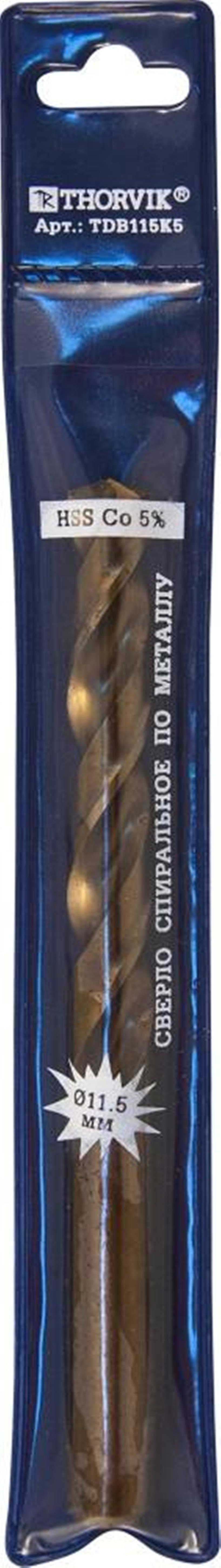Изображение товара Сверло спиральное по металлу HSS-Co Thorvik TDB041K5 4.10x75 мм