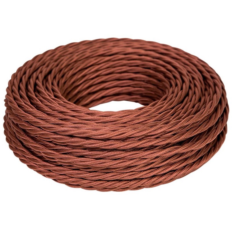 Изображение товара Провод витой ретро Дмитров-кабель ПуГВнгА-LS 3x2.5 20 м цвет шоколад