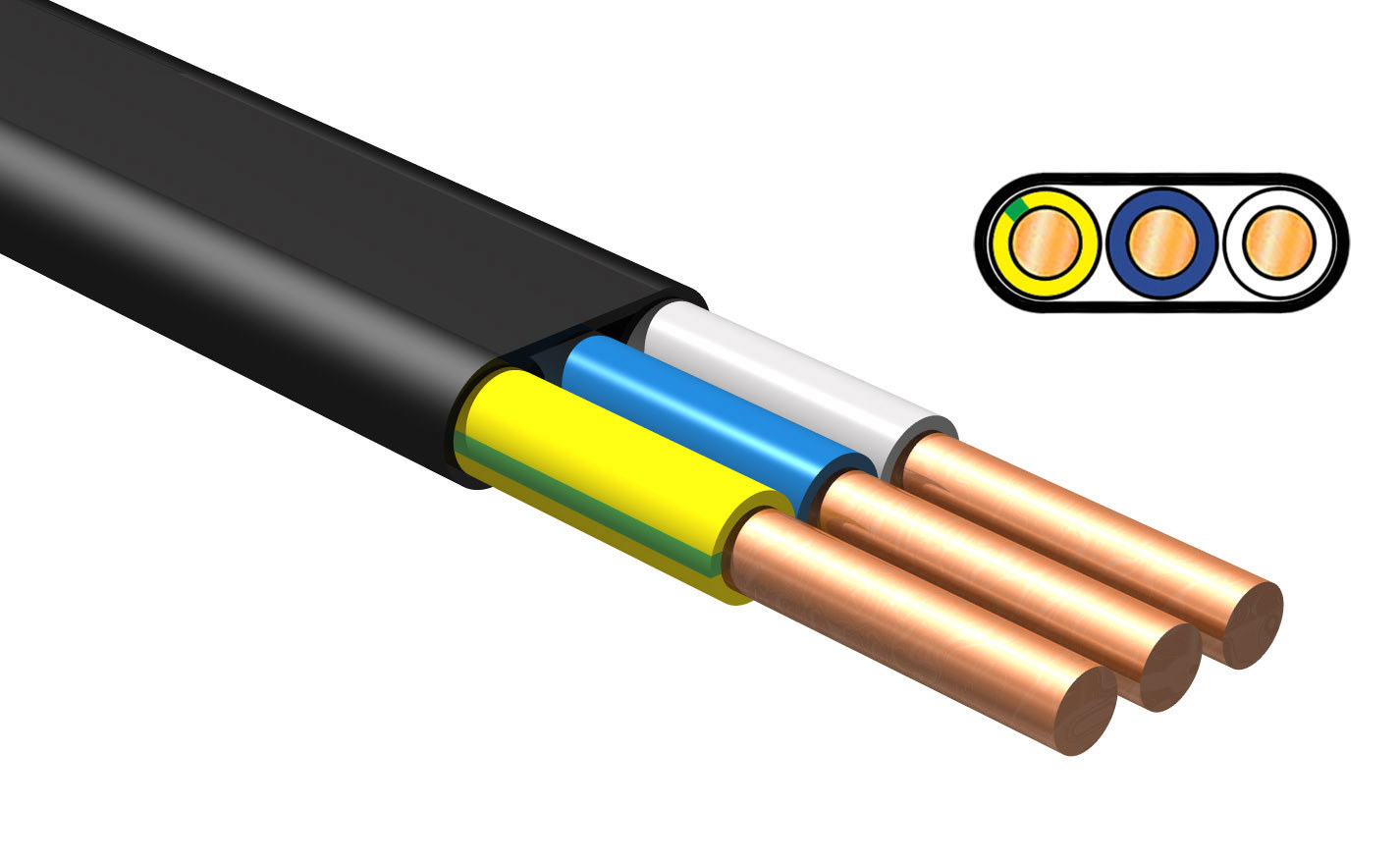 Изображение товара Кабель Itok ВВГ-П нг(А) LS 3x2.5 70 м iTOK ГОСТ