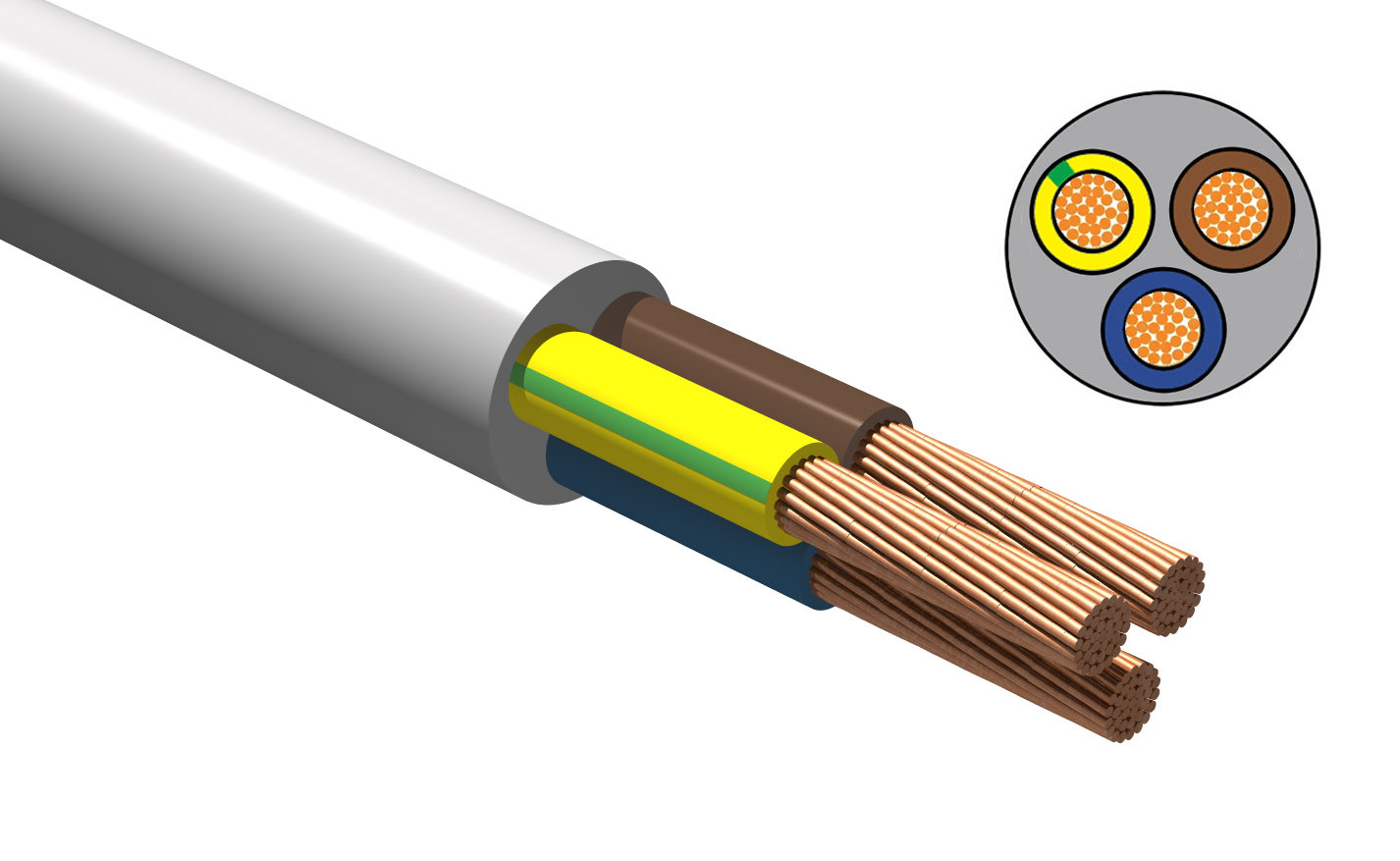 Изображение товара Провод ПВСн 3x1.5 ГОСТ 7399-97 белый 30 м ITOK