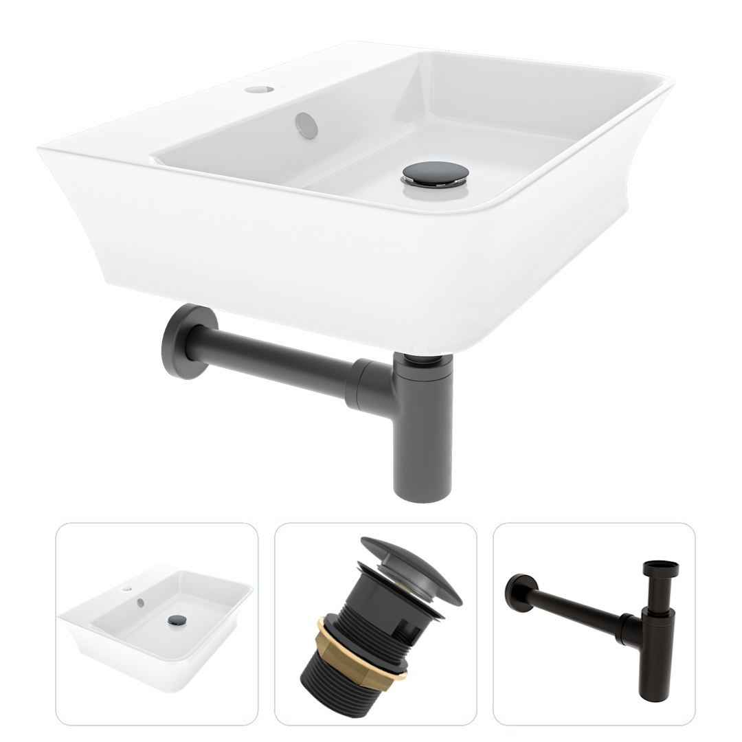 Изображение товара Раковина накладная Teymi Aina F07467 48.5см цвет черный