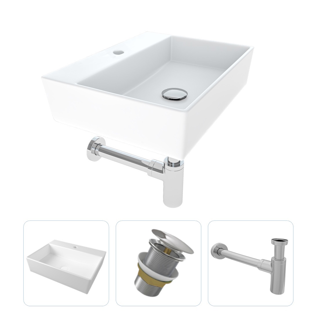 Изображение товара Раковина накладная Teymi Aina F07614 56.5см цвет серый/серебристый