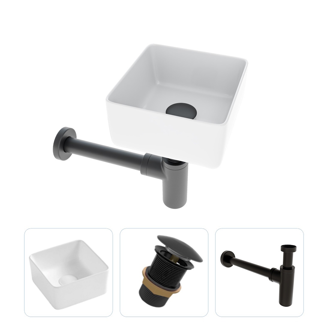 Изображение товара Раковина накладная Teymi Helmi F07502 24см цвет черный