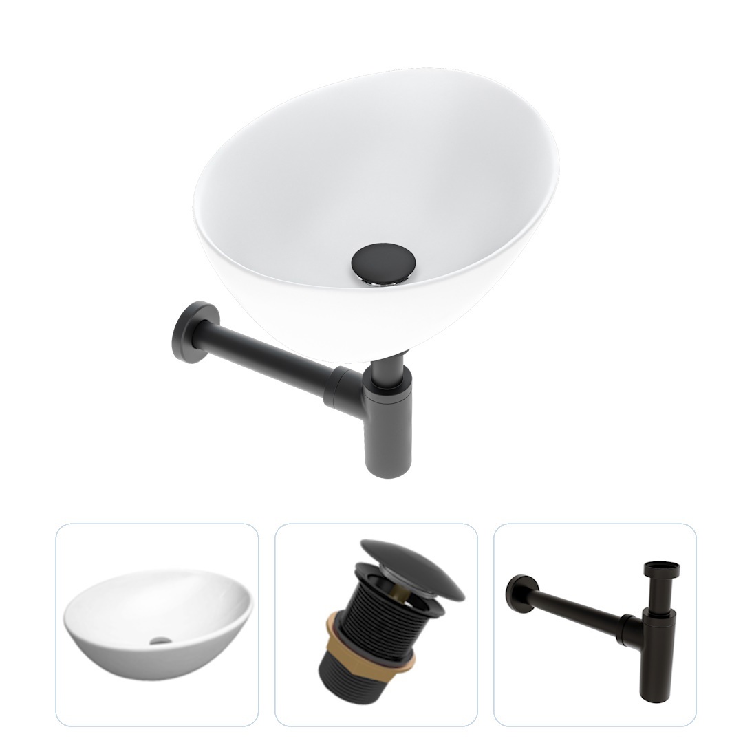 Изображение товара Раковина TEYMI Lori F07509 Накладная C клапаном и сифоном