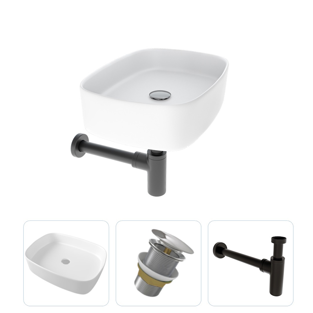 Изображение товара Раковина накладная Teymi Solli F07525 50.5см цвет серый/серебристый