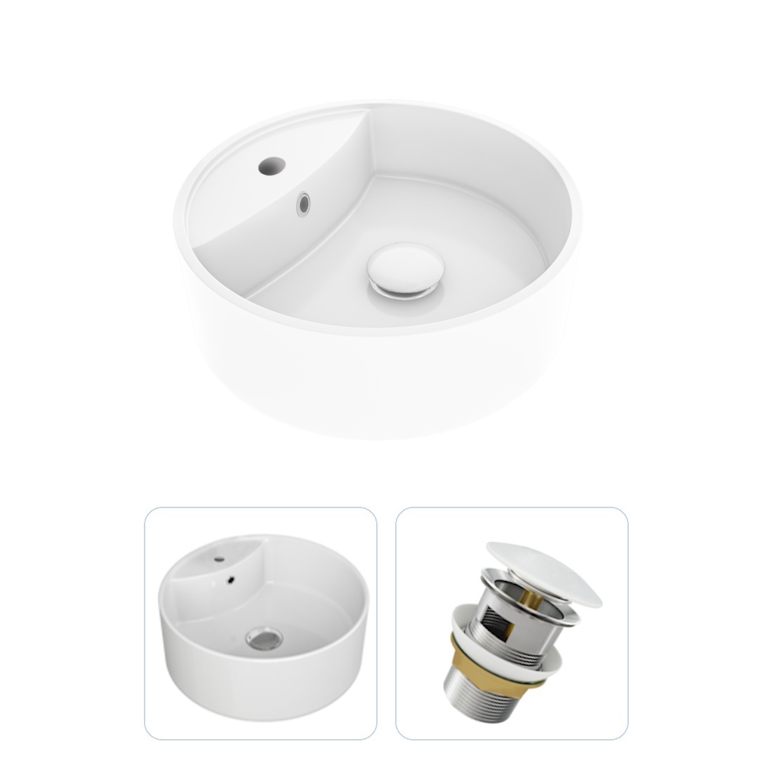 Изображение товара Раковина накладная Teymi Lina S F01548 40см белая с полочкой