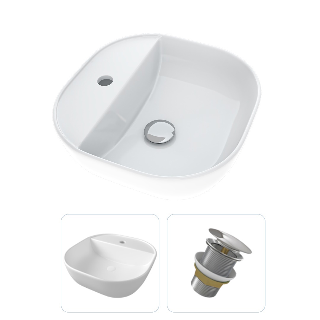 Изображение товара Раковина накладная Teymi Solli F01616 40.5см серый/серебристый глянцевая