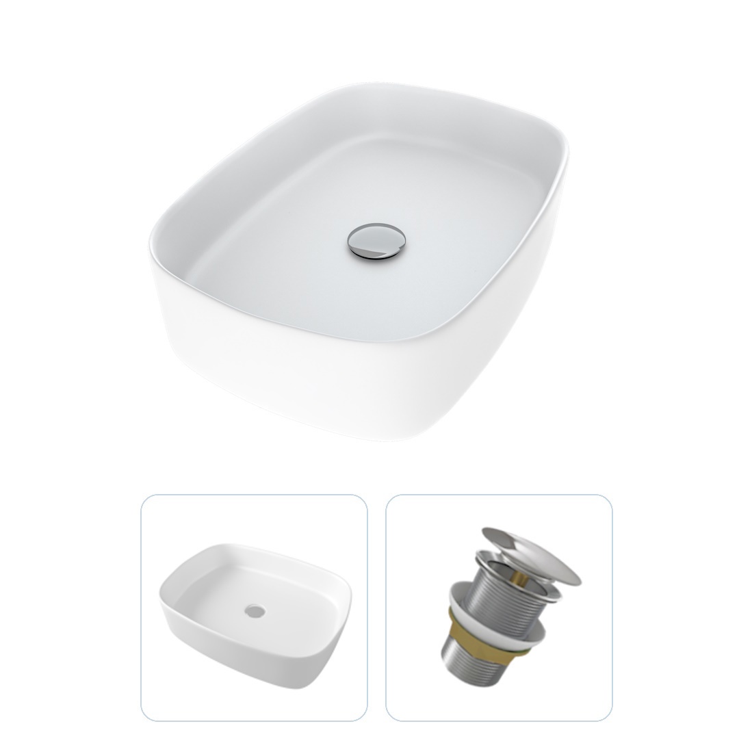 Изображение товара Раковина накладная Teymi Solli F01619 50.5см цвет серый/серебристый