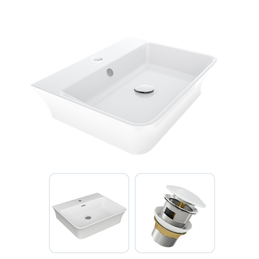 Изображение товара Раковина накладная Teymi Aina F01553 48.5см белый глянцевый