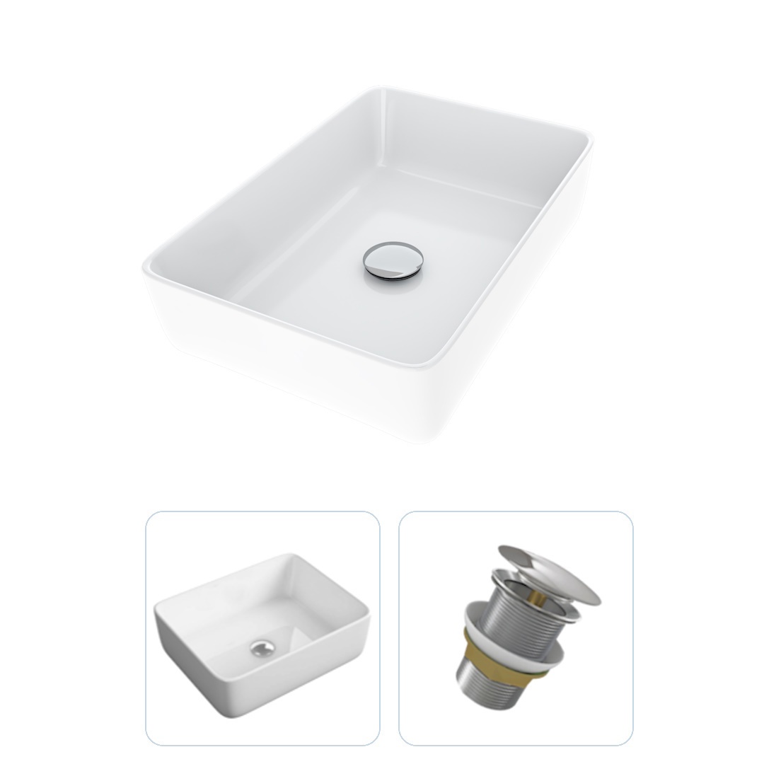 Изображение товара Раковина накладная Teymi Helmi F01613 47.5см цвет серый/серебристый