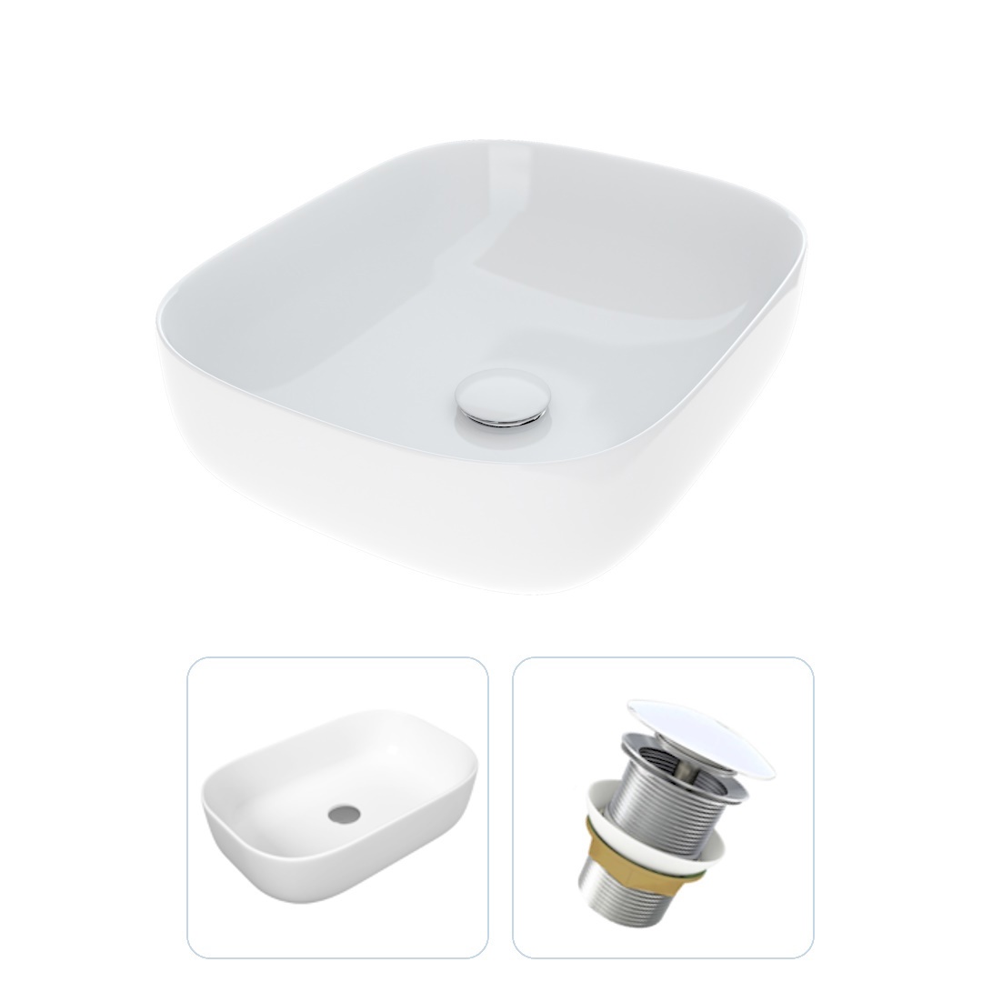 Изображение товара Раковина накладная Teymi Solli F01583 61 см белая глянцевая прямоугольная