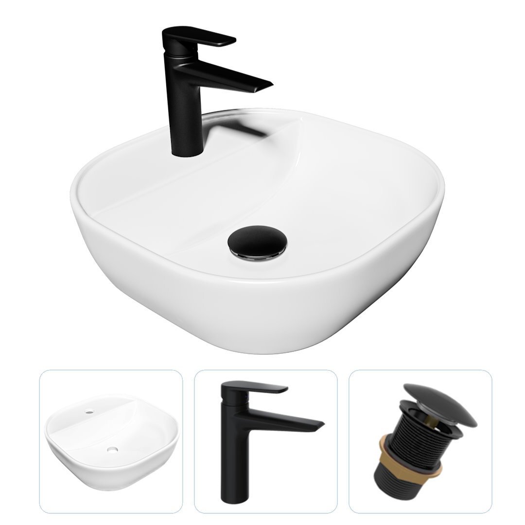 Изображение товара Комплект Teymi раковина F07761 Solli 40 с полочкой и смесителем Kati